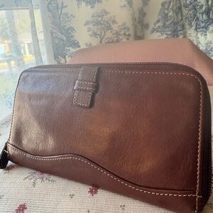 Tignanello Rich Brown Leather Key & Card Holder